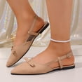 thumbnail image 5 of Samdudou Slip On Loafers for Women Closed Toe Pointed Front Slingback Flats Minimalist Design Delicate Small Bowknot Accent Smooth Faux Leather Classic Office Everyday Shoes, 5 of 9
