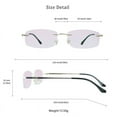 thumbnail image 3 of VisionGlobal Pure Titanium Frame for men/women Blue Light Blocking,Hand-set Diamond Fashion Glasses (Golden Pink, 4.00 Magnification), 3 of 5