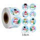 thumbnail image 2 of Etiquetas adhesivas navideñas, 500 Uds., muñecos de nieve de invierno, pegatinas navideñas autoadhesivas redondas, pegatinas envolventes, 2 of 5