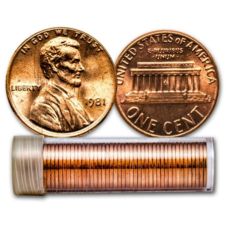 - 1981 Lincoln Cent 50-Coin Roll BU