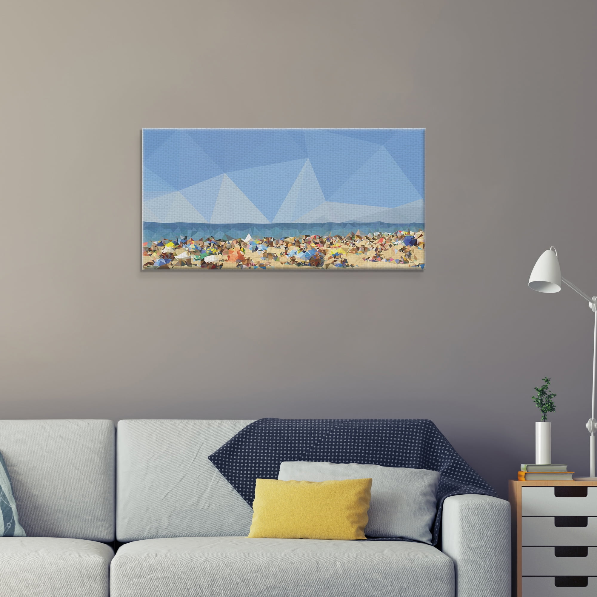 Masterpiece Art Gallery Beach Geometric Fragments C by The Studio Canvas Art Print 17" x 34"