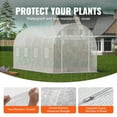 thumbnail image 5 of KFFKFF Tunnel Greenhouse, 14.6x6.4x6.3 ft, with Durable Galvanized Steel Frame and White PE Cover, Features Roll-up Zipper Door and 8 Ventilation Windows for Garden, 5 of 9