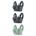 thumbnail image 1 of Timegard Womens 3pc Plus Size Bras Full Coverage Mesh Wirefree Breathable Everyday Bras with Support, 1 of 2