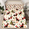thumbnail image 2 of Castle Fairy Kids Children Kawaii Dachshund Dog 4 Pieces Queen Sheet Sets,Xmas Tree Snowman Ultra Soft Flat Sheet,Merry Christmas Queen Fitted Sheet,Ultra Soft Home Decor, 2 of 7