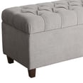 thumbnail image 2 of Upholstered Storage Bench - Button Tufted Entryway Bench with Wood Legs - 18x40x18 Inch, 2 of 4