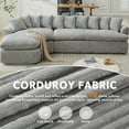 thumbnail image 3 of 127" Modular Sectional Corduroy Sofa, L Shaped Cloud Couch with 10 Pillows, Comfy Curved Sofa with 7 Iron Frames, Modern Left Chaise Lounge Couches for Living Room, Bedroom, Apatment, Gray, 3 of 9