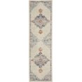 thumbnail image 1 of homeroots home decor 385570 2’ x 8’ Gray Distressed Medallion Runner Rug, 1 of 1