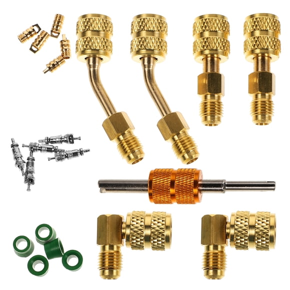 1 Set Mini Split Adapter Kit Air Conditioning Refrigeration System Conversion Adapter Core Remover Tool Set R410 Adapter Kit For Hvac Mini Split Systems