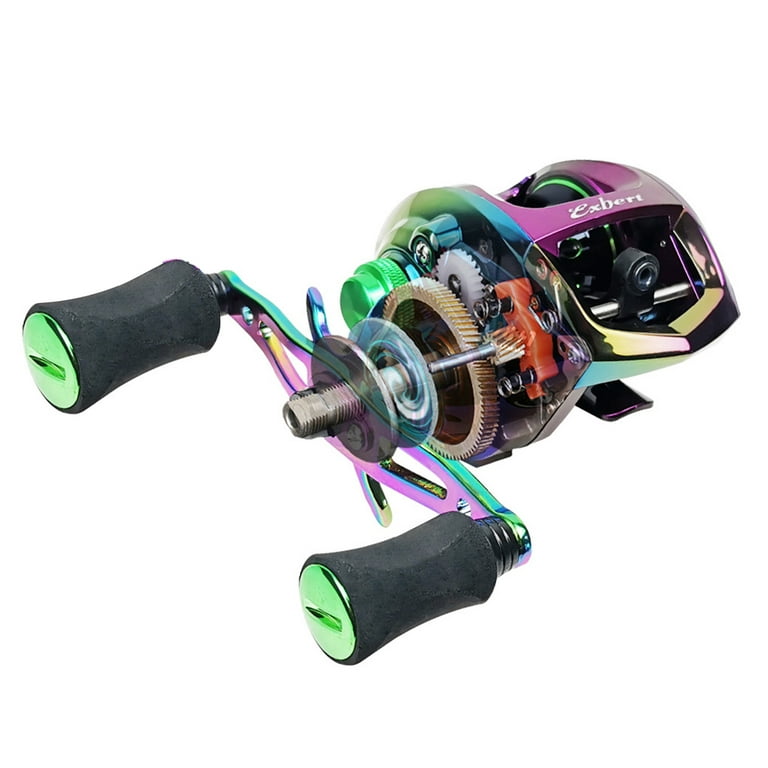 EXBERT Colorful Baitcasting Reel - 18+1BB Fishing Reel - High Speed 6.3:1  Gear Ratio - Magnetic Brake System - Two Line Spools