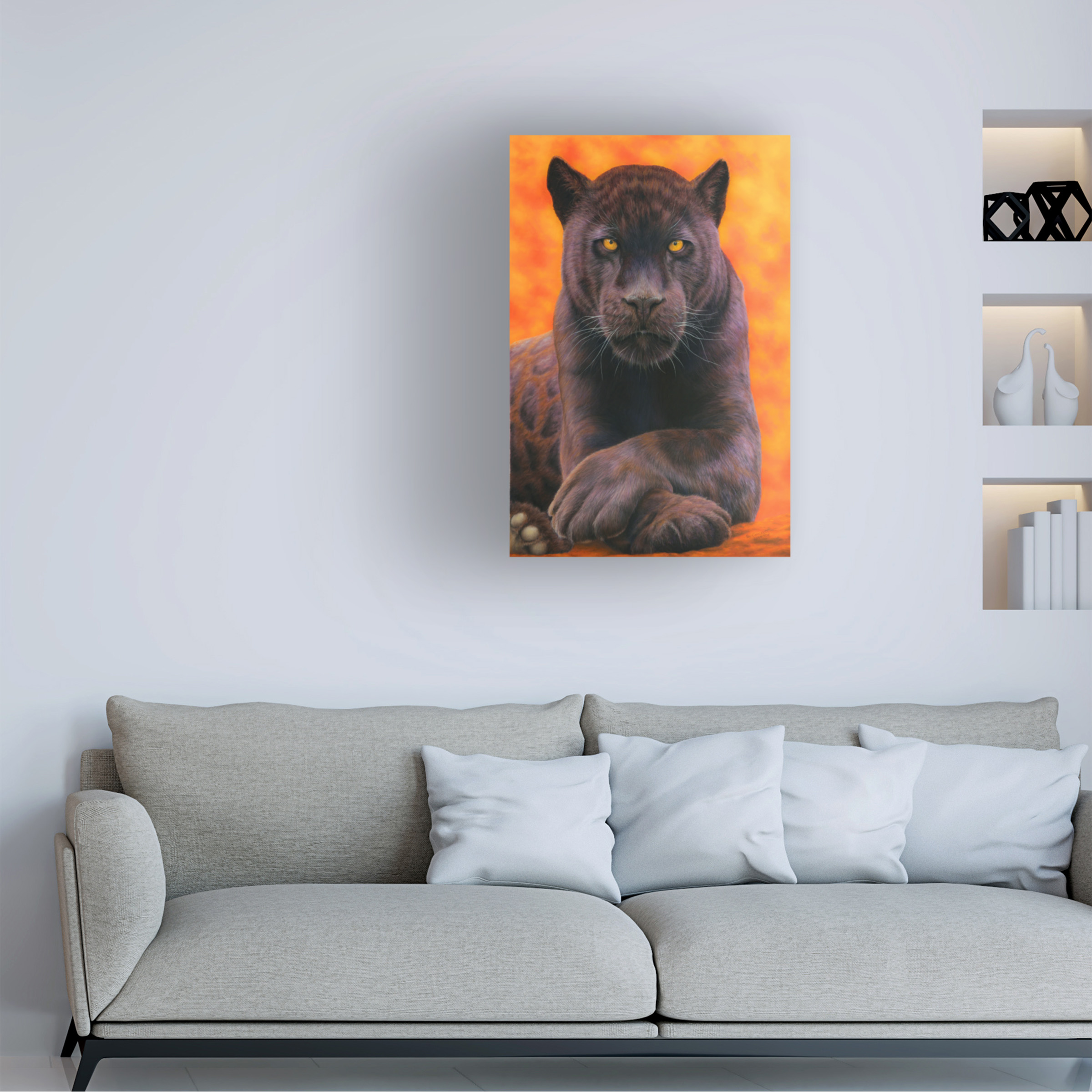 Steve Crockett 'Black Jaguar' Canvas Art