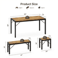thumbnail image 7 of Aiho 63" Dining Table Set for 6, Kitchen Table with 2 Stools & 2 Benches, Wood Dining Room Dinette Sets with Metal Frame for Breakfast Nook and Small Space - Brown, 7 of 7