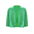 thumbnail image 1 of XUNZOO Kids Girls Sequin Tops Metallic Short Sleeve Bolero Shrug Open Front Cardigan Pageant Party Fancy Dress Up Green 100, 1 of 7