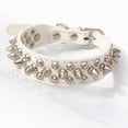 thumbnail image 2 of LSLJS Adjustable Leather Spiked Studded Dog Collars, Leather Studded Pet Puppy Dog Collar Neck Strap Wh/S, 2 of 2
