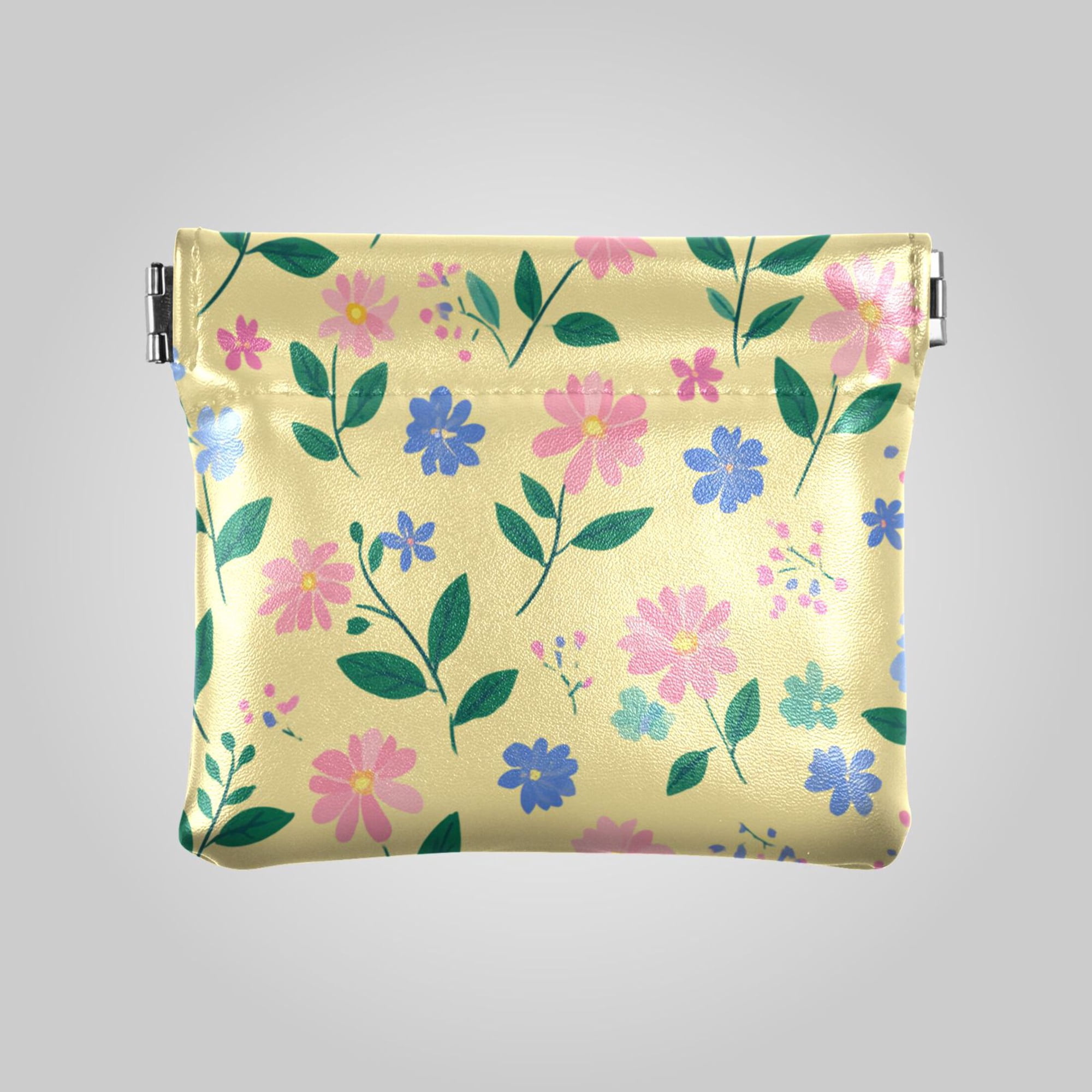 PU leather Coin Purses & Pouches Small Wallet Spring Meadow Floral Print