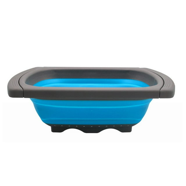 Telescopic Fruit Basket Collapsible Washing Tools Rectangular Folding Drain Basket for Home
