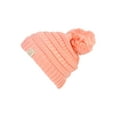 thumbnail image 2 of Gravity Threads  Kids Warm Cable Knit Thick Soft Beanie w/ Pom - Peach, 2 of 2