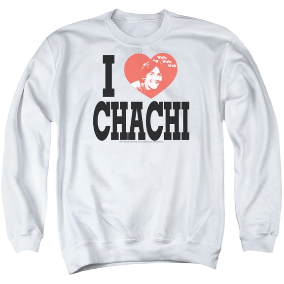Happy Days I Heart Chachi Adult Crewneck Sweatshirt White