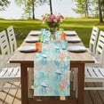 thumbnail image 4 of Table Runners 108 Inches Long Dress Scarves, Teal Red Coastal Jellyfish Farmhouse Coffee/Dining/Kitchen Table Runner for Living Room, Summer Nautical Beach Coral Starfish 13x108 Inch, 4 of 9
