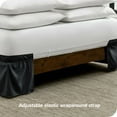 thumbnail image 3 of Bare Home Adjustable Wrap Around Bed Skirt - 15 Inch Drop - Easy Fit - Ruffle Pleats - King, Black, 3 of 6