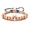 thumbnail image 3 of Pulsera de corona de cobre con cuentas de piña Pulsera tejida ajustable para hombre, 3 of 4