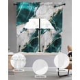 thumbnail image 3 of Marble Turquoise Kitchen Curtains Sets 24 Inch Length with Valance, Abstract Gold White Brick Stone Motif Swag Valances and Tiers Curtain Set Drapes Swag Curtains for Living Room, Bathroom, Bedroom, 3 of 6