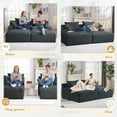 thumbnail image 5 of AENKYO Compressible Double Chaise Lounge Sectional Couch - Fluffy Upholstered 2-Seater Loveseat for Living Room, Bedroom, No Assembly Required, Dark Gray, 5 of 9