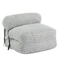 thumbnail image 4 of Latina Indoor Foldable Bean Bag Lounge Chair Light Gray Modern Lounge Chair for Small Spaces Converts to Bed for Living Room Bedroom Home Theater, 4 of 9