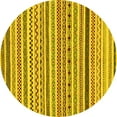 thumbnail image 1 of Ahgly Company Indoor Round Abstract Yellow Modern Area Rugs, 8' Round, 1 of 4