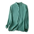 thumbnail image 1 of Timegard Womens Shirts Button down Lapel Neck Embroidery Tops Lightweight Work Casual Loose Blouse, 1 of 8