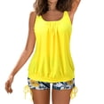 thumbnail image 4 of Mejor Belleza Mujer Traje de Baño de Moda Aumentar el tamaño 2 Piezas Tankini Tops de Bikini y Partes de Abajo Amarillo S, 4 of 7