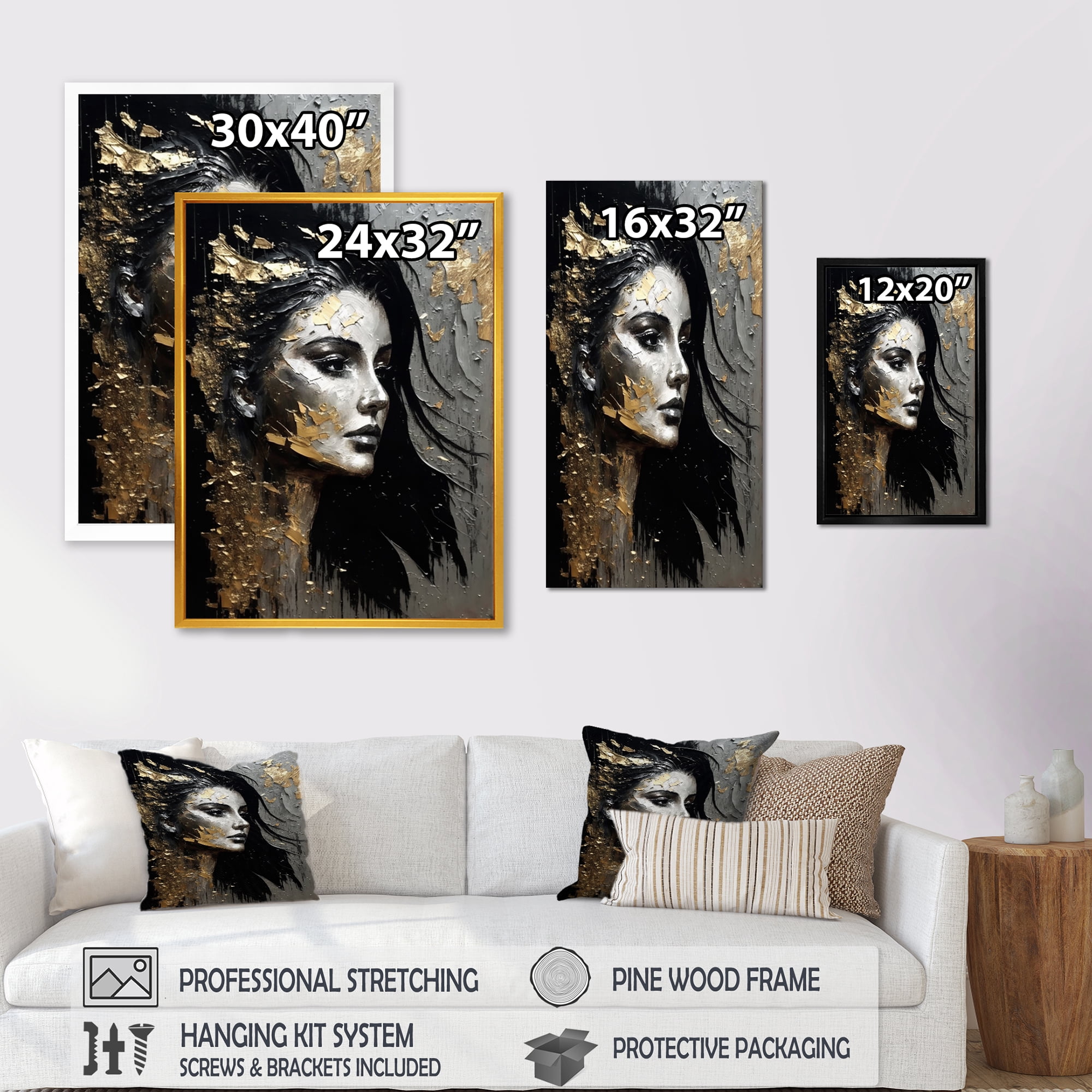 Designart Style Icon Portrait V Canvas Wall Art