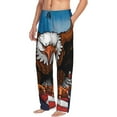 thumbnail image 2 of Yiaed Cartoon Bald Eagle USA Print Men's Lounge Pants, Loose PJ Bottoms, Long Pajama Pants for Men-Medium, 2 of 5