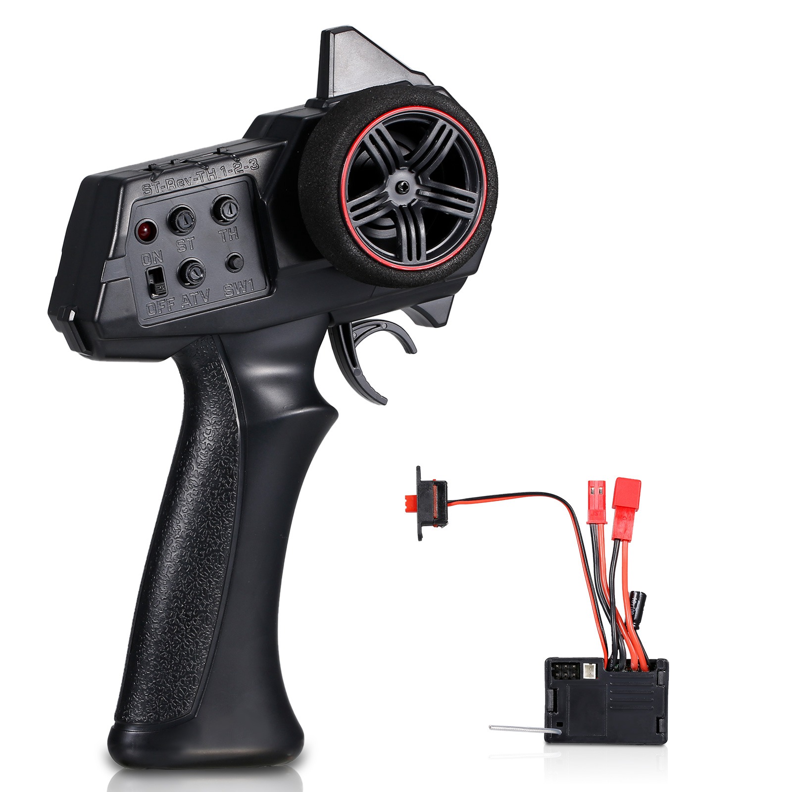 GOUPRC Émetteur RC 2,4 GHz et récepteur ESC 2 en 1, télécommande T-8192A 3 canaux avec récepteur pour voiture RC SCX24