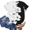 thumbnail image 3 of Tops de Ajuste Suelto para las Mujeres Impreso Manga Corta Suéter Camiseta Cuello Redondo Blusa Casual, Top de Moda para el Uso Diario Y las Salidas, 3 of 6