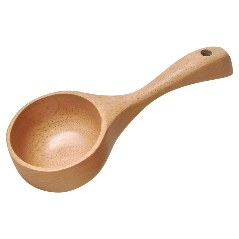 Wooden Ladle Handmade Serving Soup Tablespoon for Porridge Canisters Flour, Size: 22cmx8.5cmx5cm, Brown