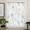 thumbnail image 4 of Spring Floral Semi Sheer Curtains Drapes for Living Room, Bedroom, French Doors Window 45 Inches Long, Vintage Botanical Watercolor Rod Pocket Chiffon Curtain Drapery Voile Draperies Panel, 4 of 6