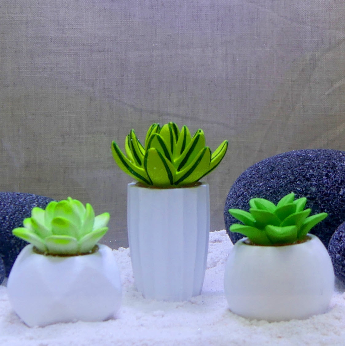 Succulent Decor Aquarium Resin Decorations for Fish Tanks - Size Small - Selection Will Vary
