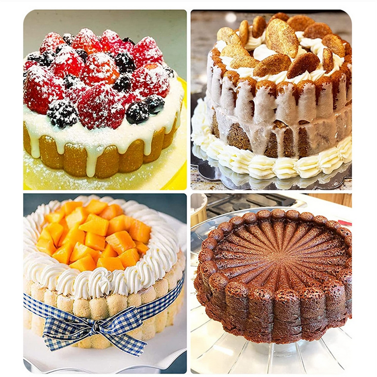 2Pcs Round Cake Mold, Dingrich Cake Pan 8inch Household Silicone