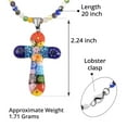 thumbnail image 6 of Stainless Steel Glass Murano Style Multi Color Beaded Cross Choker Pendant Necklace Delicate size 20" Catholic Faith Christian Religious Birthday Jewelry Birthday Christmas Gifts for Women, 6 of 8