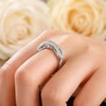thumbnail image 6 of SFTING Wedding Band for Women Twisted Halo Engagement Rings 5A CZ Infinity Band Silver 18K Plated Anniversary Mother's Day Gift for Her Size 7, 6 of 8