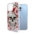 thumbnail image 2 of WIRESTER Clear/Silver Glitter Case, Sparkle Bling TPU Cover for Apple iPhone 13 Pro 6.1" 2021, Red Pink Skull Flowers, 2 of 3