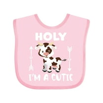 Inktastic I'm a Cutie White and Brown Holstein Cow with Arrows Boys or Girls Baby Bib