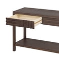 thumbnail image 6 of Ash Veneer Modern Console Table with Storage Solutions, Narrow Design, Double Drawers & Bottom Shelf, Mid-Century Minimalist Style, Perfect for Entryway or Living Room, Brown Finish, 6 of 8