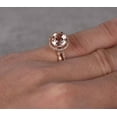 thumbnail image 4 of 2.25 Carat 6mm Round Cut Morganite Bridal Set with Diamond Moissanites Halo Style in Rose Gold, 4 of 5