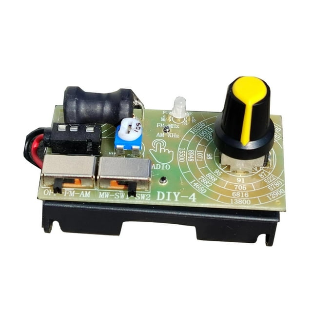 Módulo de radio FM/SW de 4 bandas, kit de montaje pequeño con alimentación por batería, AM/FM, onda media/onda corta con dial de sintonización manual