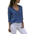 thumbnail image 4 of Clearance Sales Super Soft Wrinkle Free Button Down Shirts for Women Formal Work Dress Blouses Tops Womens Button Down Shirts Boyfriend Long Sleeve Oversized Blouses Tops, 4 of 4