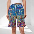 thumbnail image 2 of YUGYXL Drawstring Bermuda Shorts for Women Lounge Print Knee Length Shorts Wide Leg Shorts Holiday Shorts with Side Pockets Multicolor XL, 2 of 6