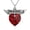 A-January, variant on Memorial Wings Necklace for Ashes with Large Heart Crystal Birthstone, Angel Wings Urn Necklaces with Heart Shaped Birthstone Keepsake Silver Cremation Jewelry