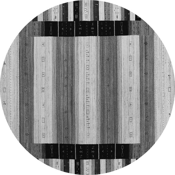 Ahgly Company Indoor Round Abstract Gray Contemporary Area Rugs, 4' Round