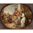 thumbnail image 2 of West, Benjamin 18x15 Gold Ornate Wood Framed with Double Matting Museum Art Print Titled - British Manufactory A Sketch, 2 of 4